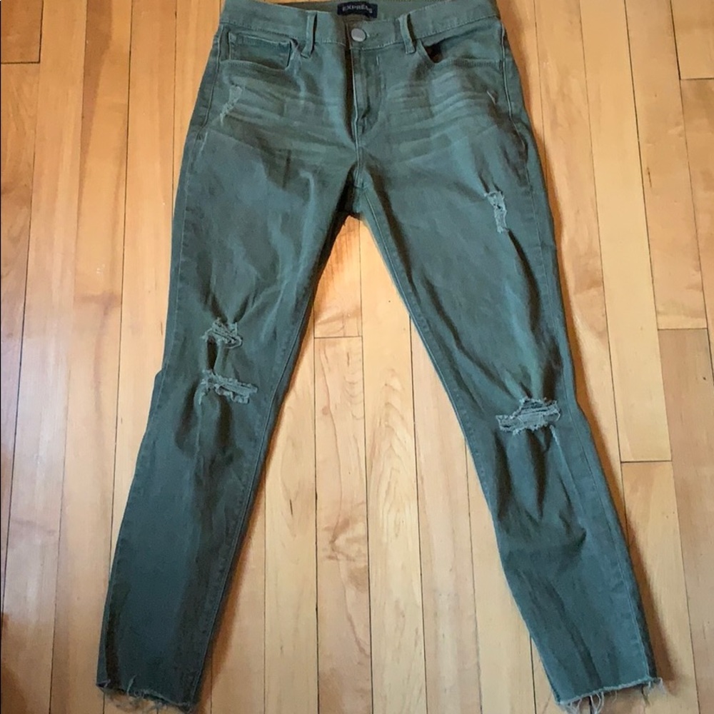 Green denim